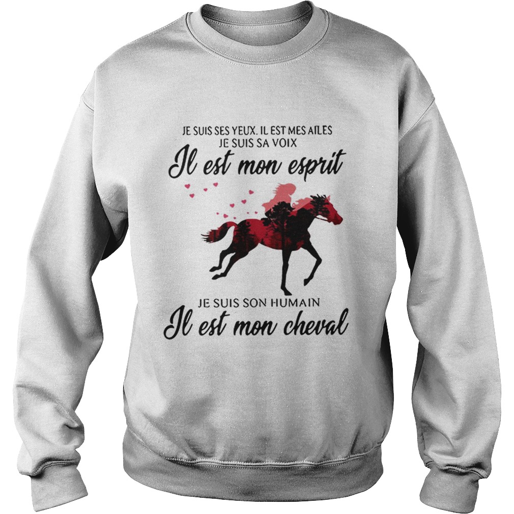 Premium Je Suis Ses Yeux Il Est Mes Ailes Je Suis Sa Je Est Mon Cheval Sweatshirt