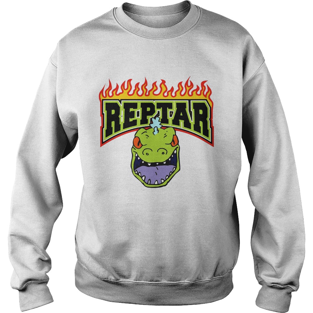 Reptar Fire Text With Reptars Head Sweatshirt
