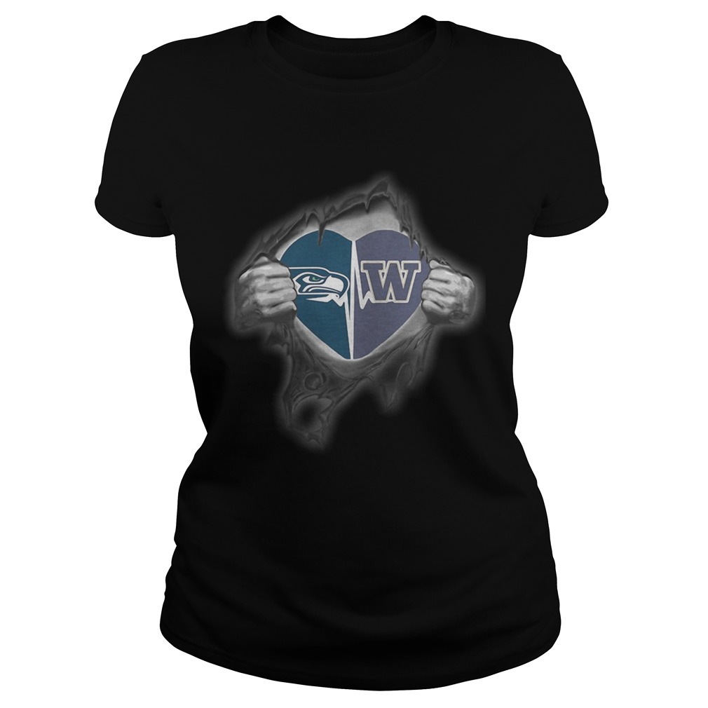 Seahawks Huskies Its in my heart inside me Classic Ladies