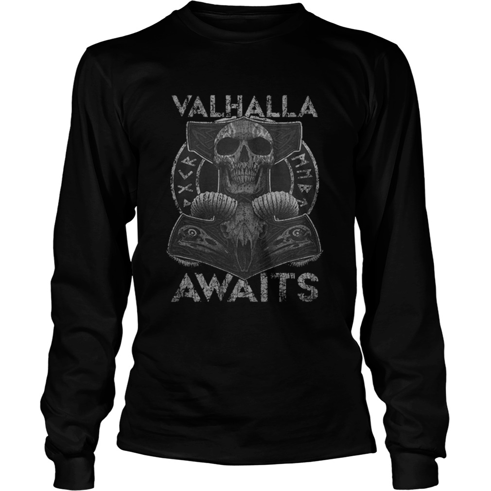Skull Valhalla Awaits Viking LongSleeve