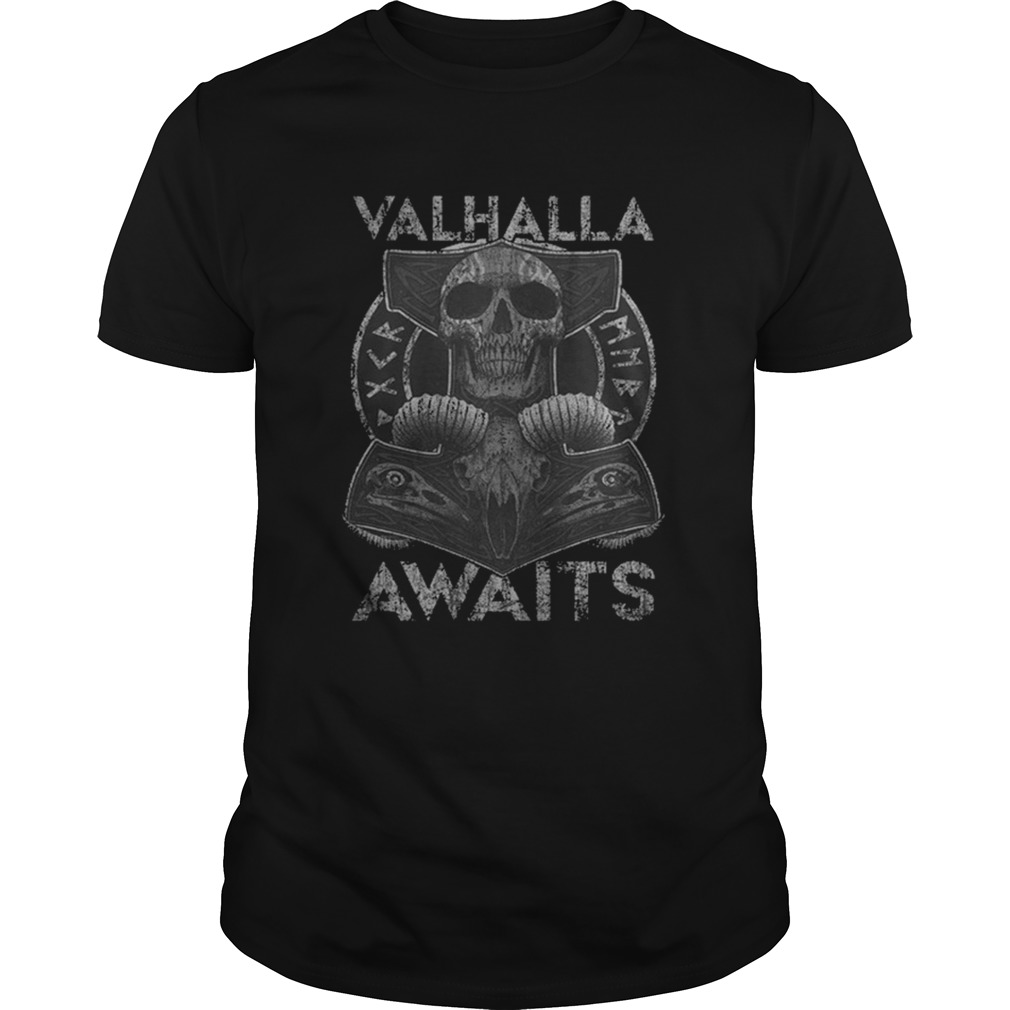 Skull Valhalla Awaits Viking shirt