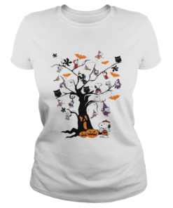 Snoopy Woodstock owl bats ghost Boo on the tree Halloween  Classic Ladies