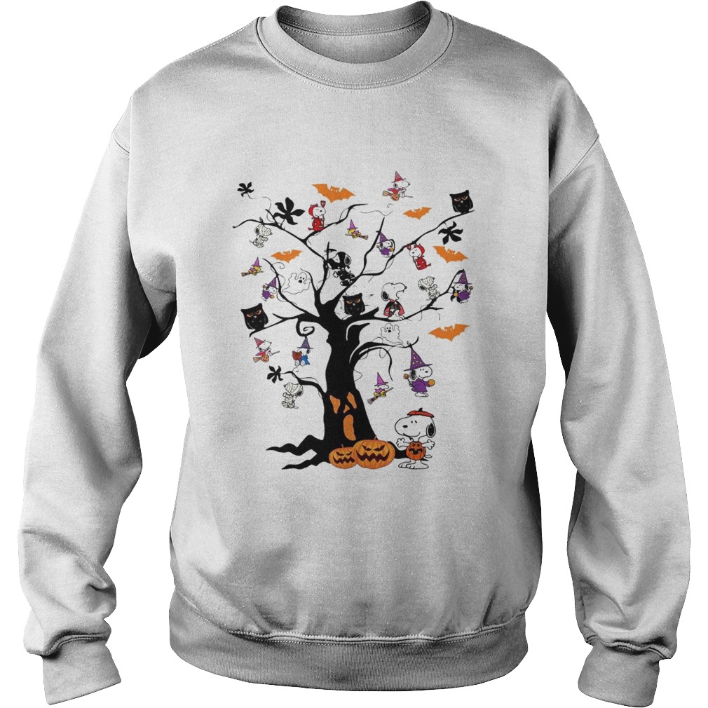 Snoopy Woodstock owl bats ghost Boo on the tree Halloween Sweatshirt