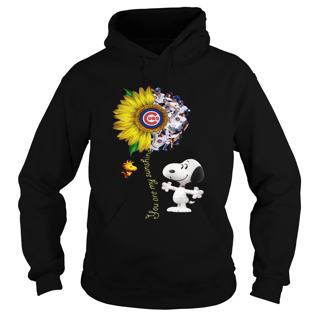 Snoopy and Woodstock you are my sunshine Chicago Cubs sunflower Hoodie