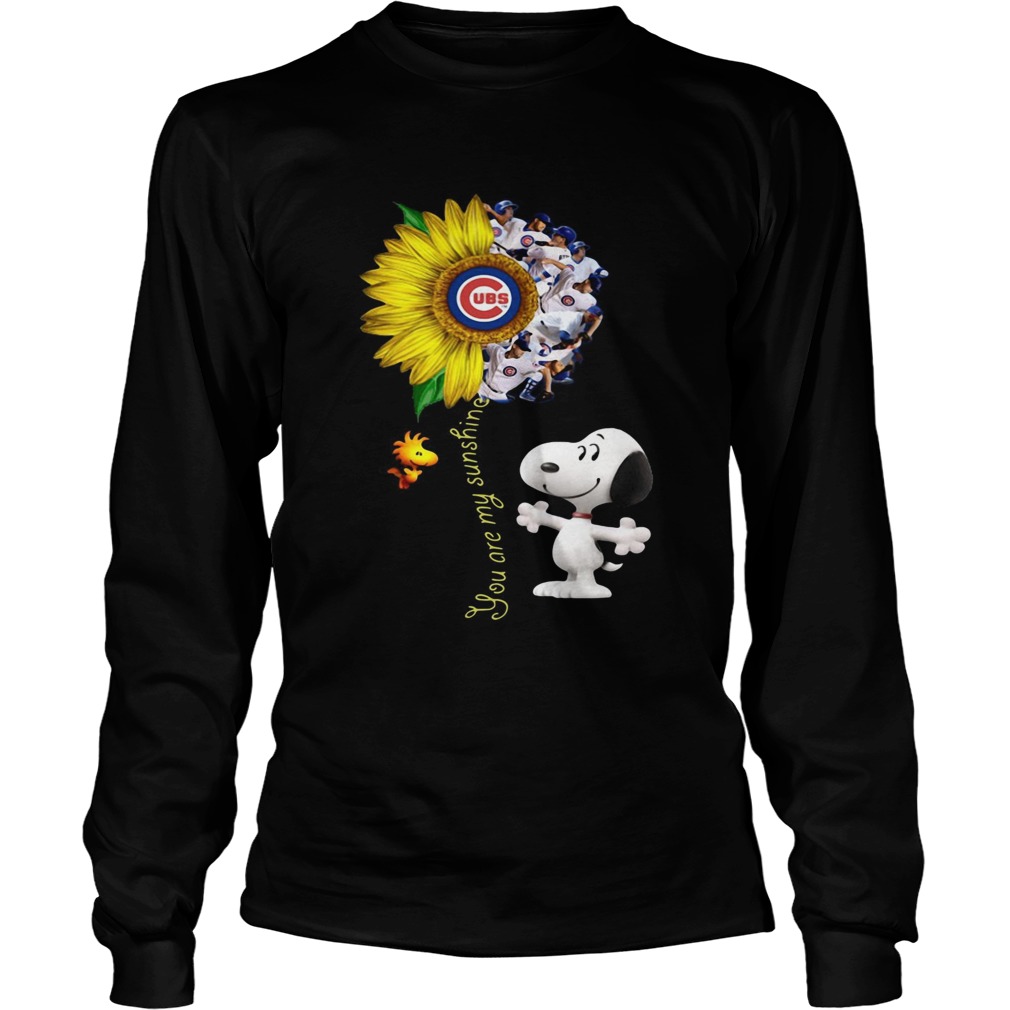 Snoopy and Woodstock you are my sunshine Chicago Cubs sunflower LongSleeve