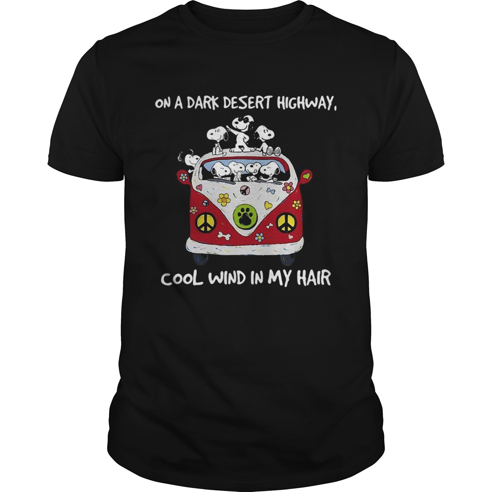 Snoopy on a dark desert highway cool wind in my hair shirt