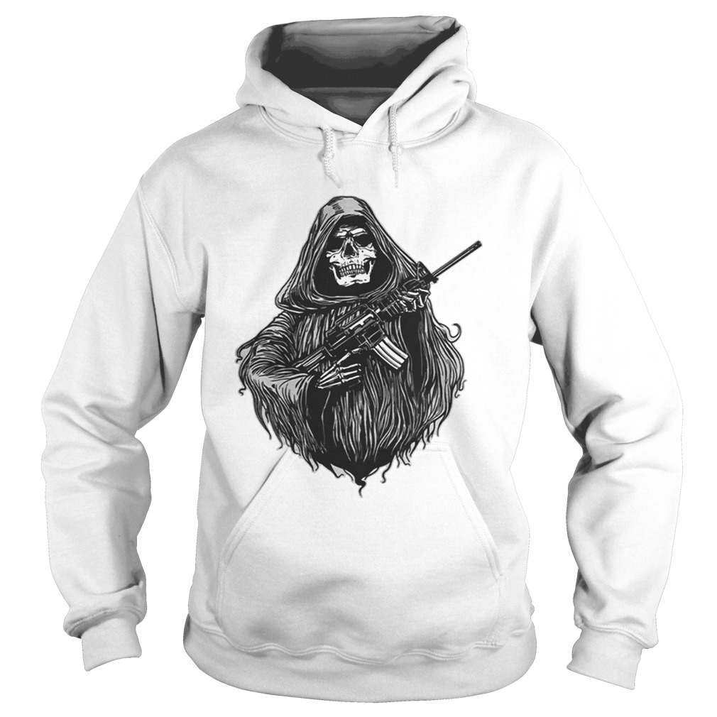 The Grim Reaper AR15 Second Amendment Gun Rights Liberty or Death T Shirt Hoodie