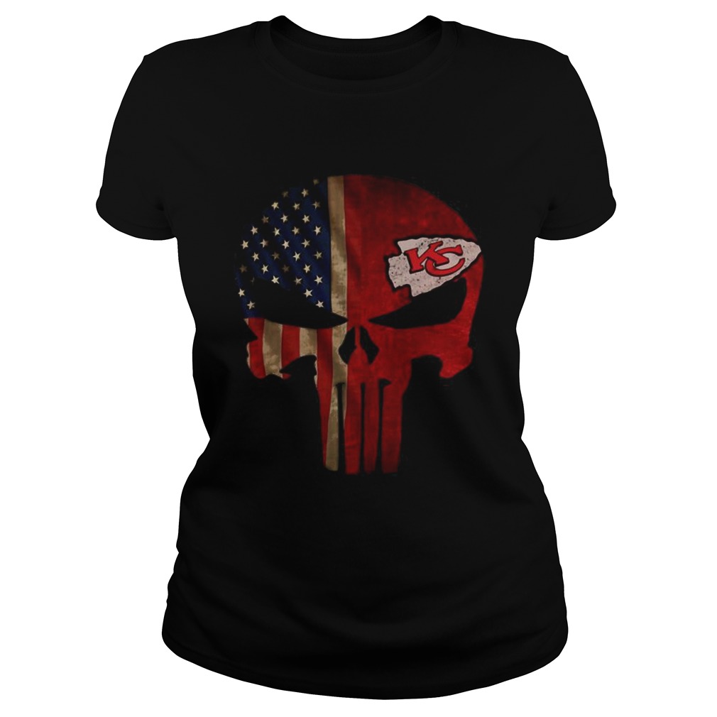 The Punisher Skull Flag Kansas City Chiefs Shirt Classic Ladies