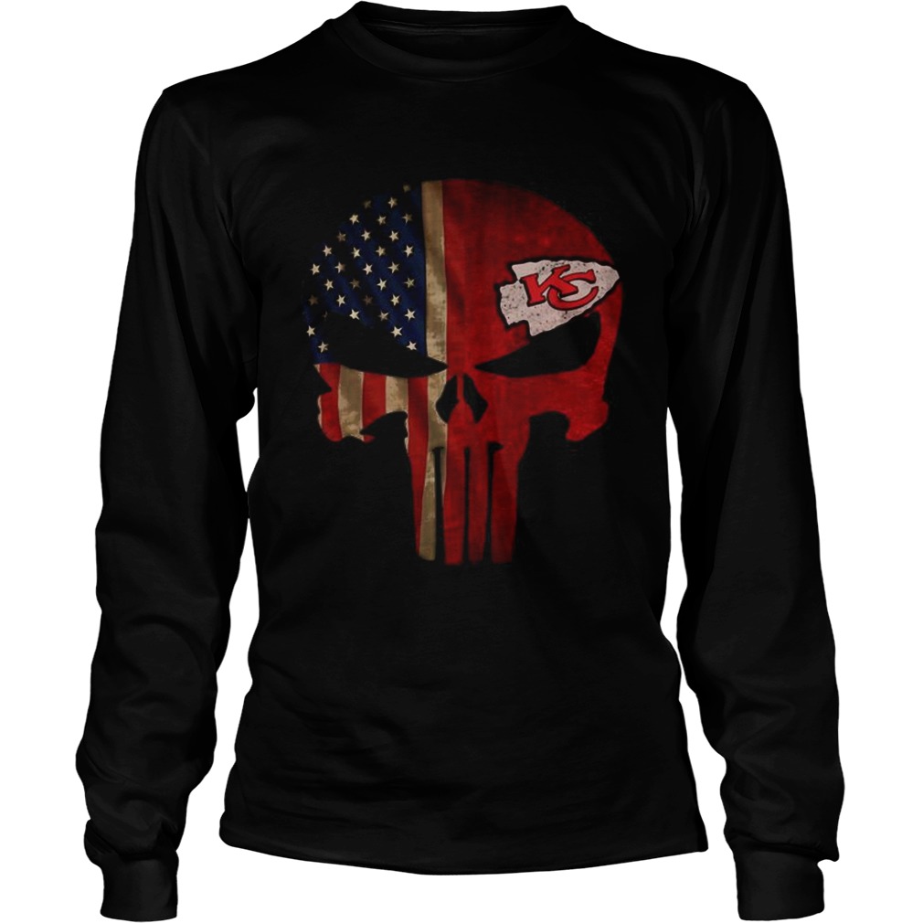 The Punisher Skull Flag Kansas City Chiefs Shirt LongSleeve