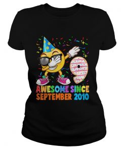 1568377067Awesome Since September 2010 9th Birthday Emoji Gift Shirt Classic Ladies