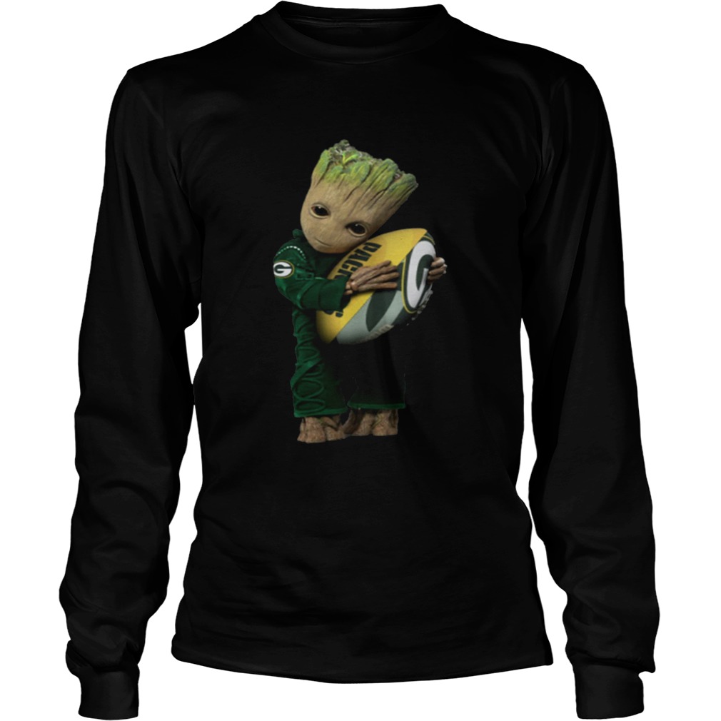 Baby Groot hug rugby ball Green Bay Packers LongSleeve