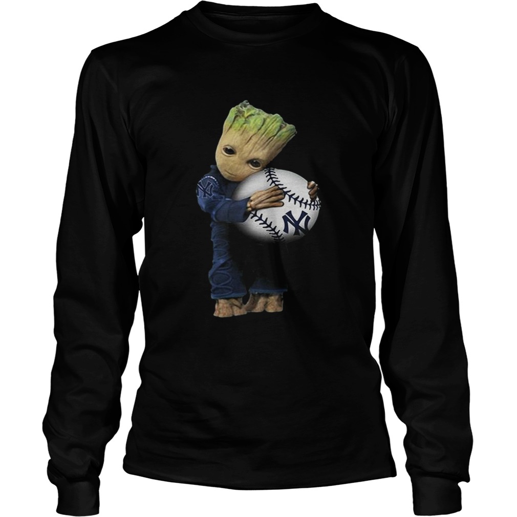 Baby Groot hugs New York Yankees LongSleeve