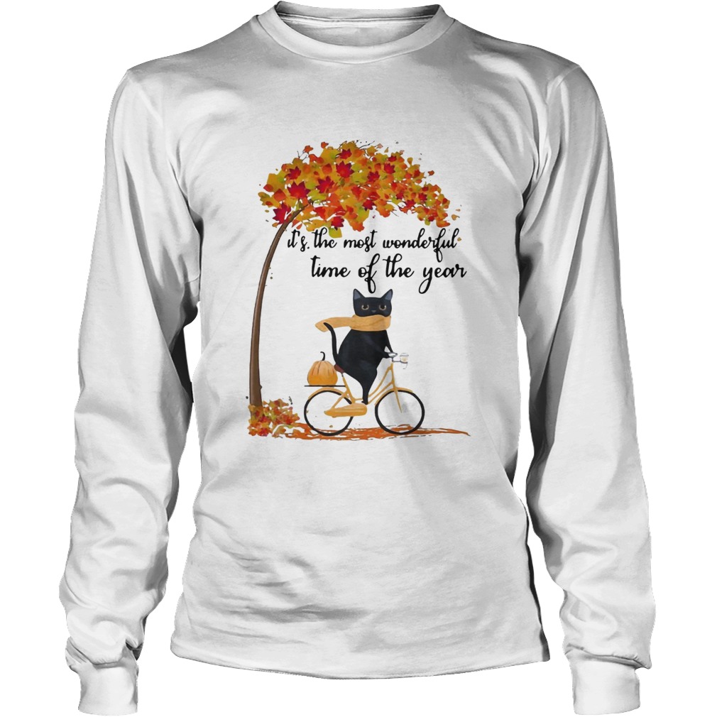 Cat riding bike its the most wonderful time of the year LongSleeve