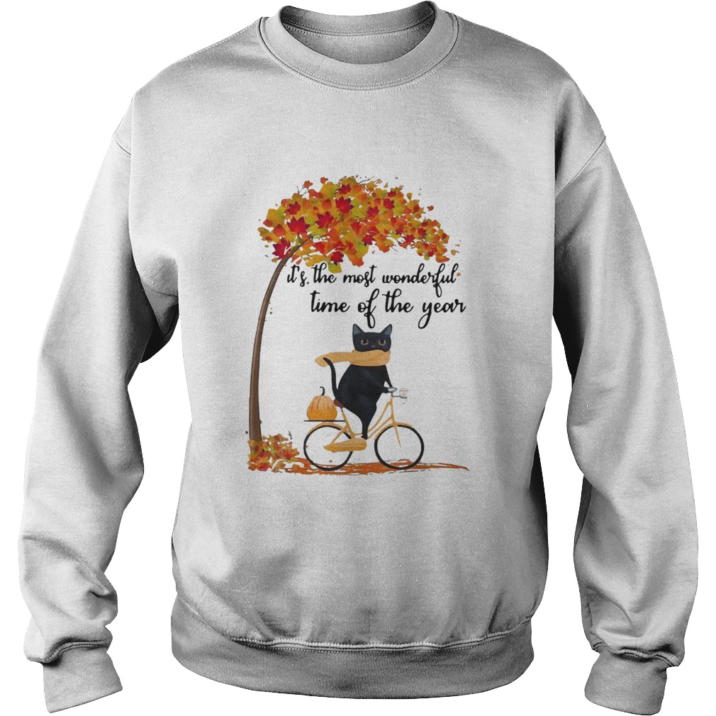 Cat riding bike its the most wonderful time of the year Sweatshirt