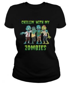 Chillin With My Zombies Halloween Boys Kids Funny TShirt Classic Ladies