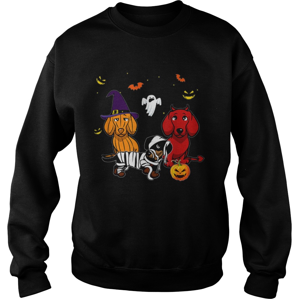 Dachshund Doxie Witch Devil Pumpkin Halloween Sweatshirt