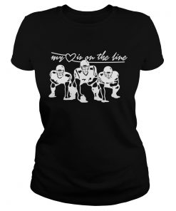 Football My Heart Is On The Line Offensive Lineman TShirt Classic Ladies