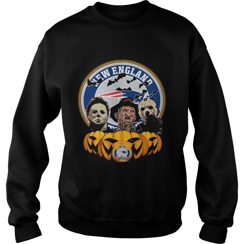 Freddy Krueger Michael Myers Jason Voorhees Pumpkin New England Patriots Sweatshirt