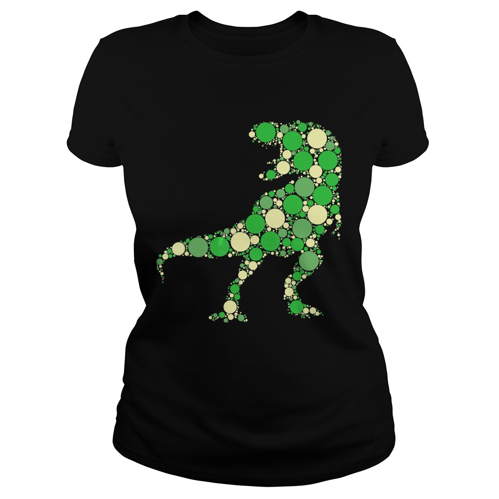 Green Polka Dot T Rex Dinosaur International Dot Day TShirt Classic Ladies