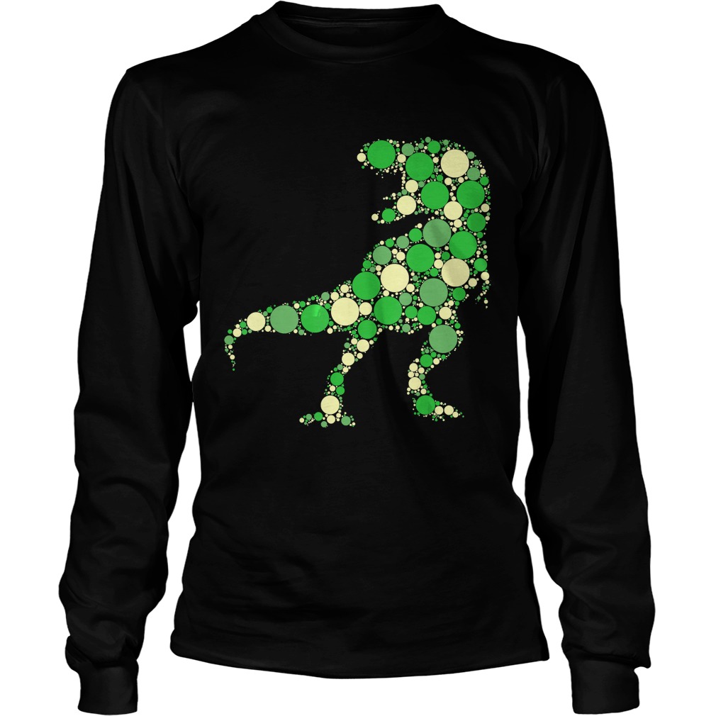 Green Polka Dot T Rex Dinosaur International Dot Day TShirt LongSleeve
