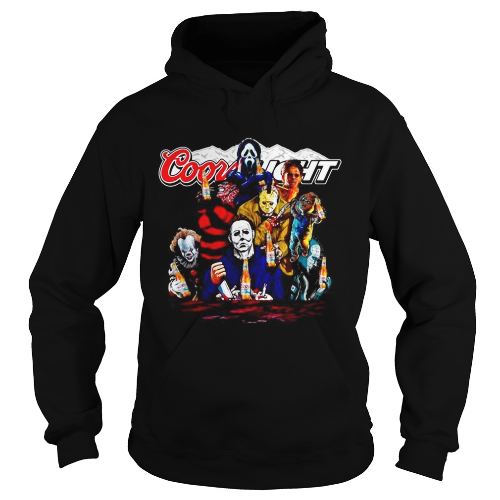 Halloween Horror Characters drinking Coors Light Hoodie