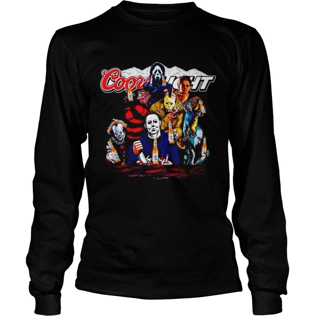 Halloween Horror Characters drinking Coors Light LongSleeve