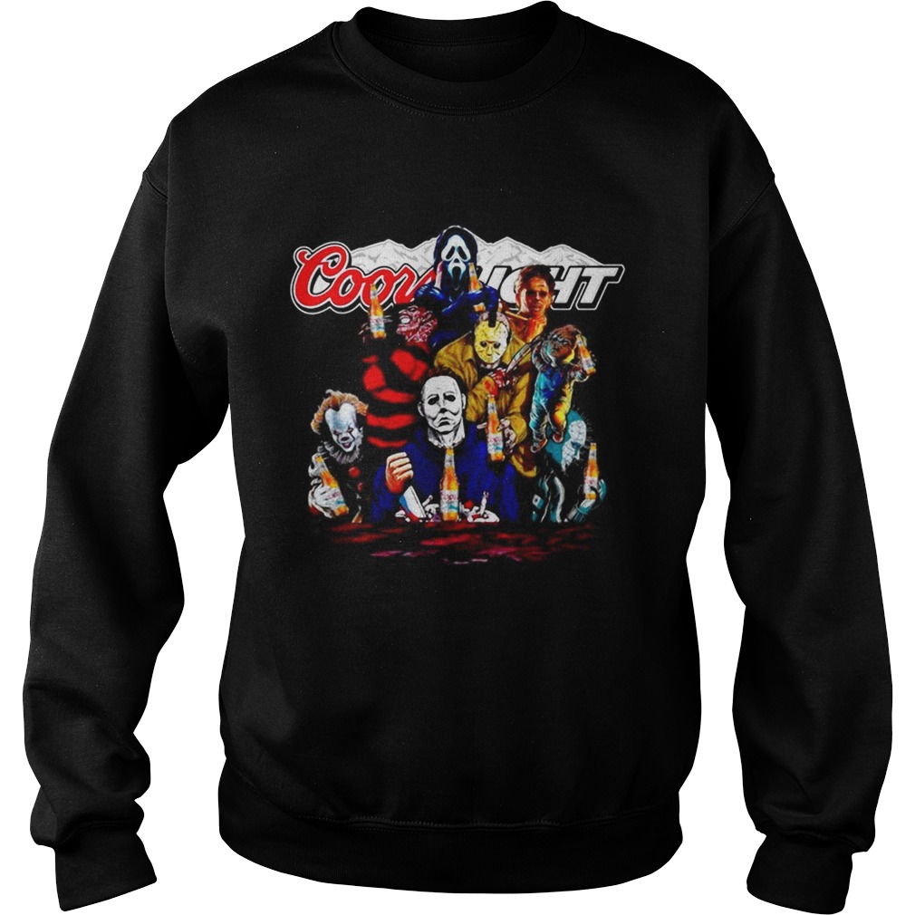 Halloween Horror Characters drinking Coors Light Sweatshirt