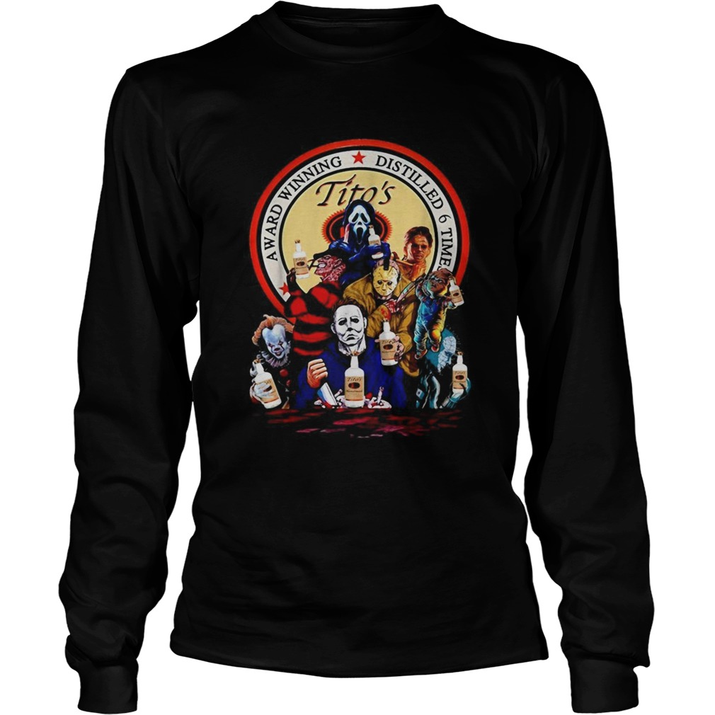 Halloween Horror Characters drinking Titos Vodka LongSleeve