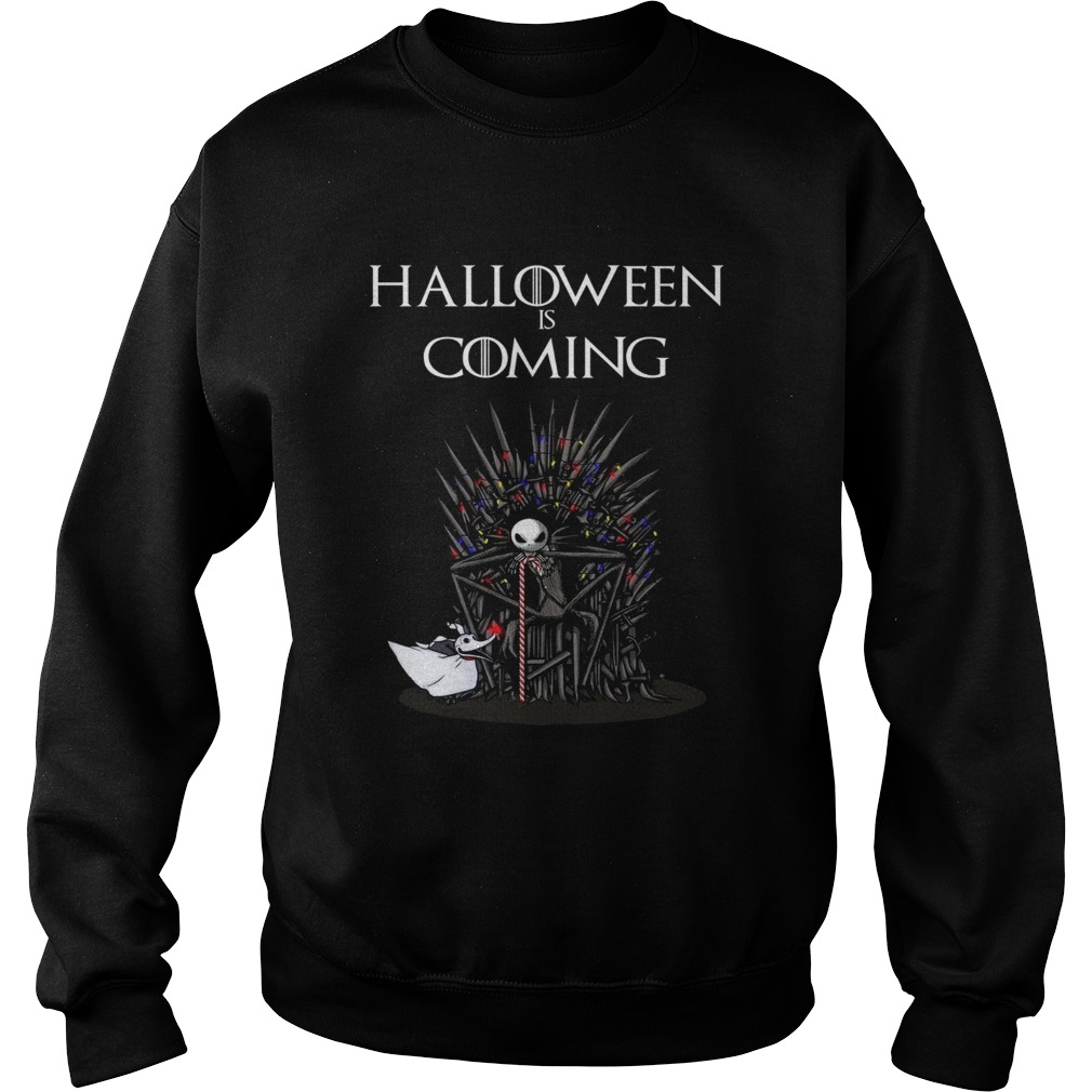 Halloween is coming Jack Skellington Throne Sweatshirt