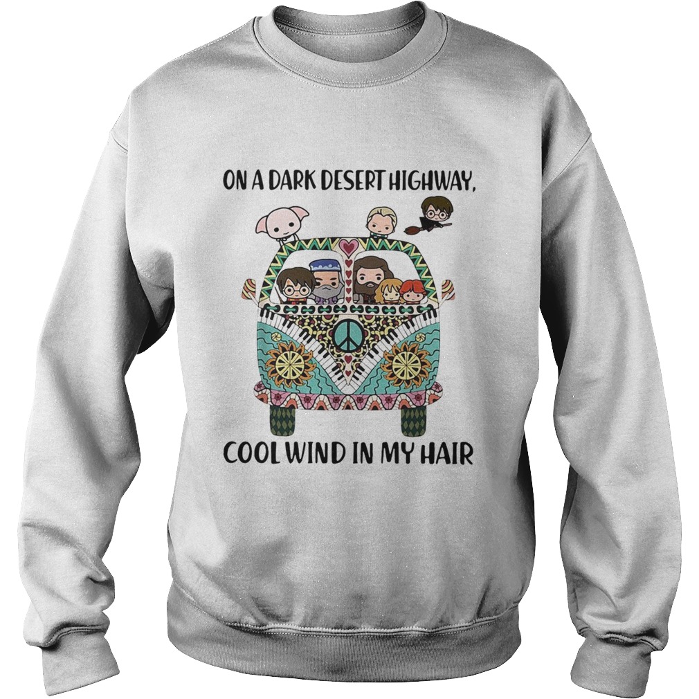 Hippie Harry Potter chibi on a dark desert highway cool wind in my hair Sweatshirt