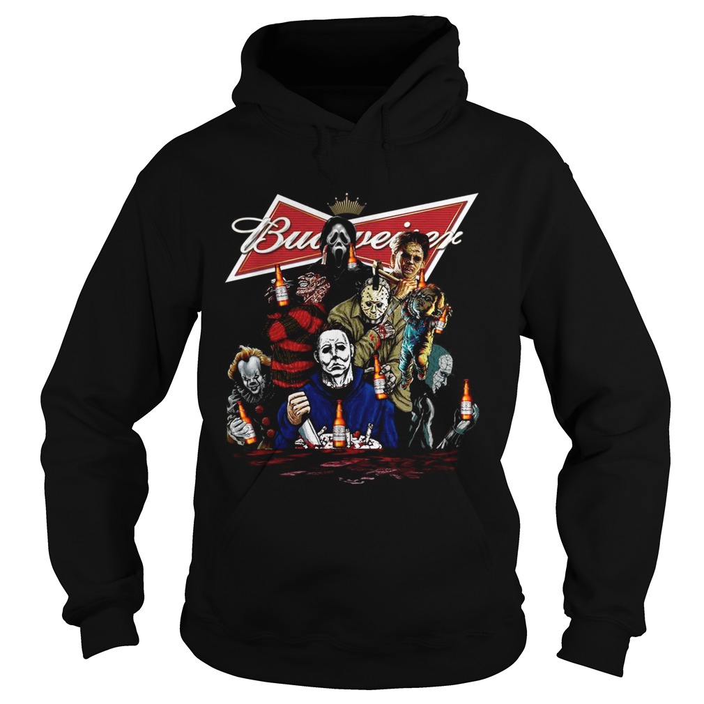 Horror character movie drink Budweiser Hoodie