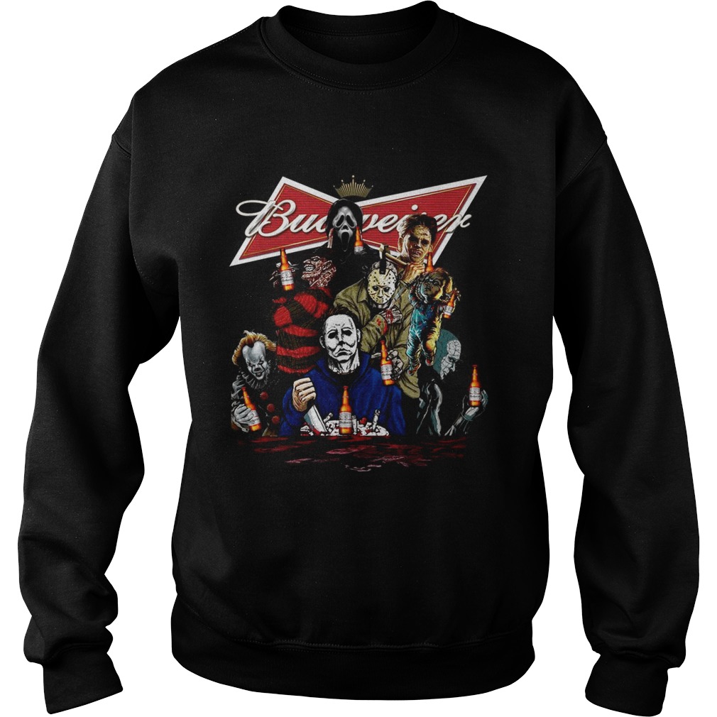 Horror character movie drink Budweiser Sweatshirt