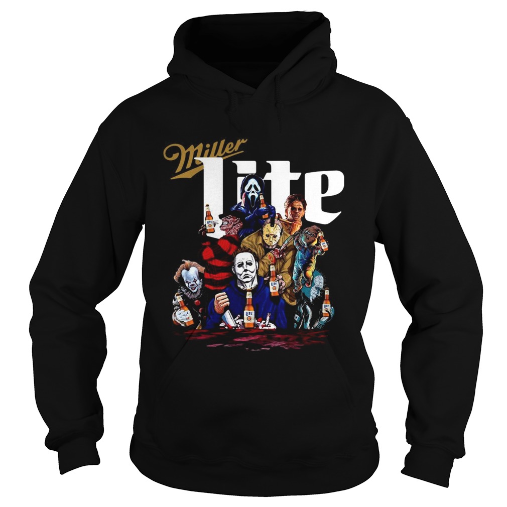 Horror characters Miller Lite Hoodie