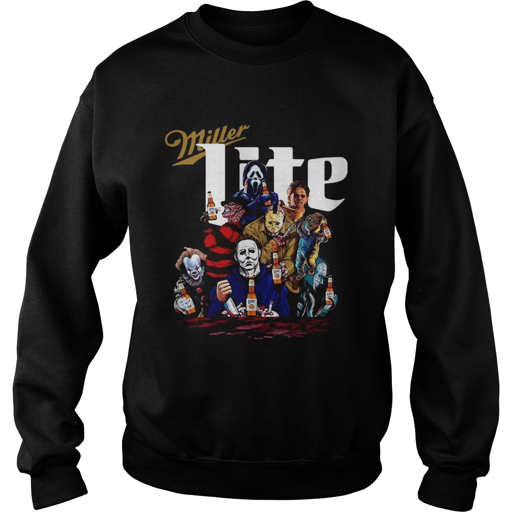 Horror characters Miller Lite Sweatshirt