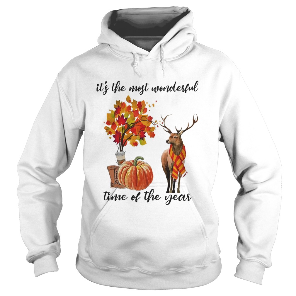 Its The Most Wonderful Time Fall Autumn Maple Leaf Deer Shirt Hoodie
