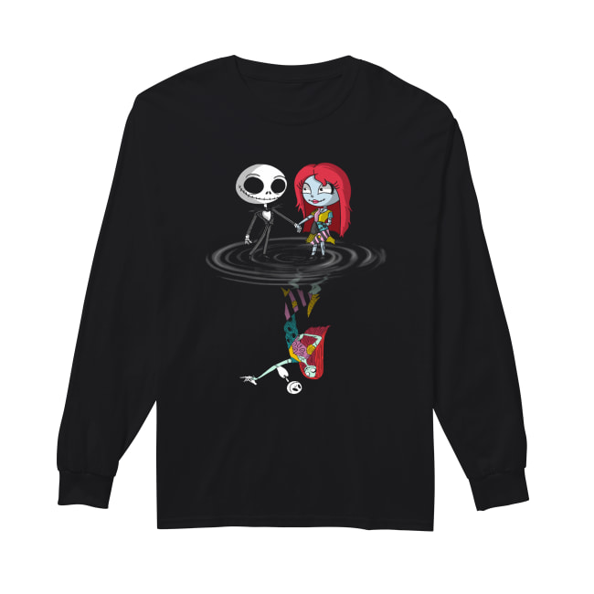 Jack Skellington and Sally water reflection Long Sleeved T-shirt 