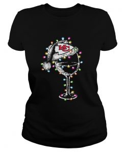 Kansas City Chiefs wine glass light christmas  Classic Ladies
