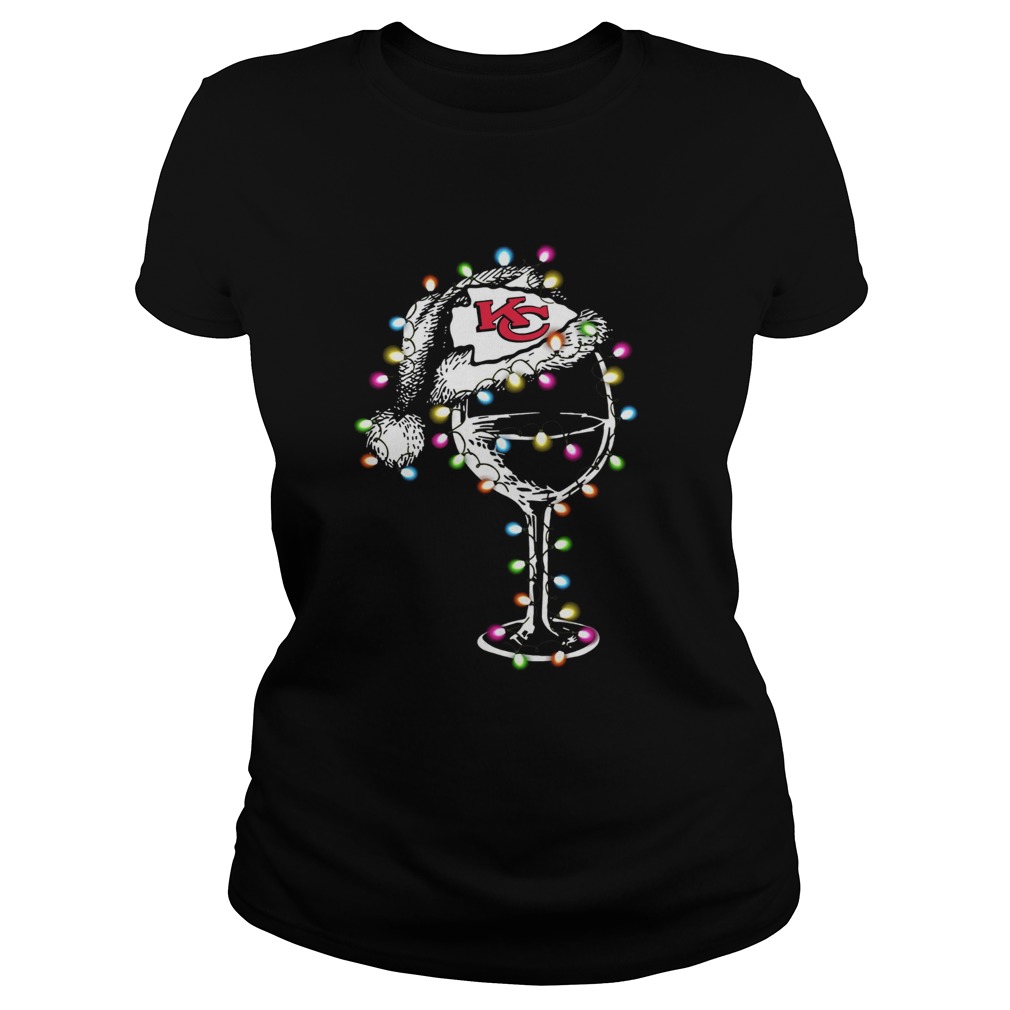 Kansas City Chiefs wine glass light christmas Classic Ladies