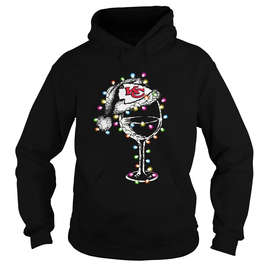 Kansas City Chiefs wine glass light christmas Hoodie
