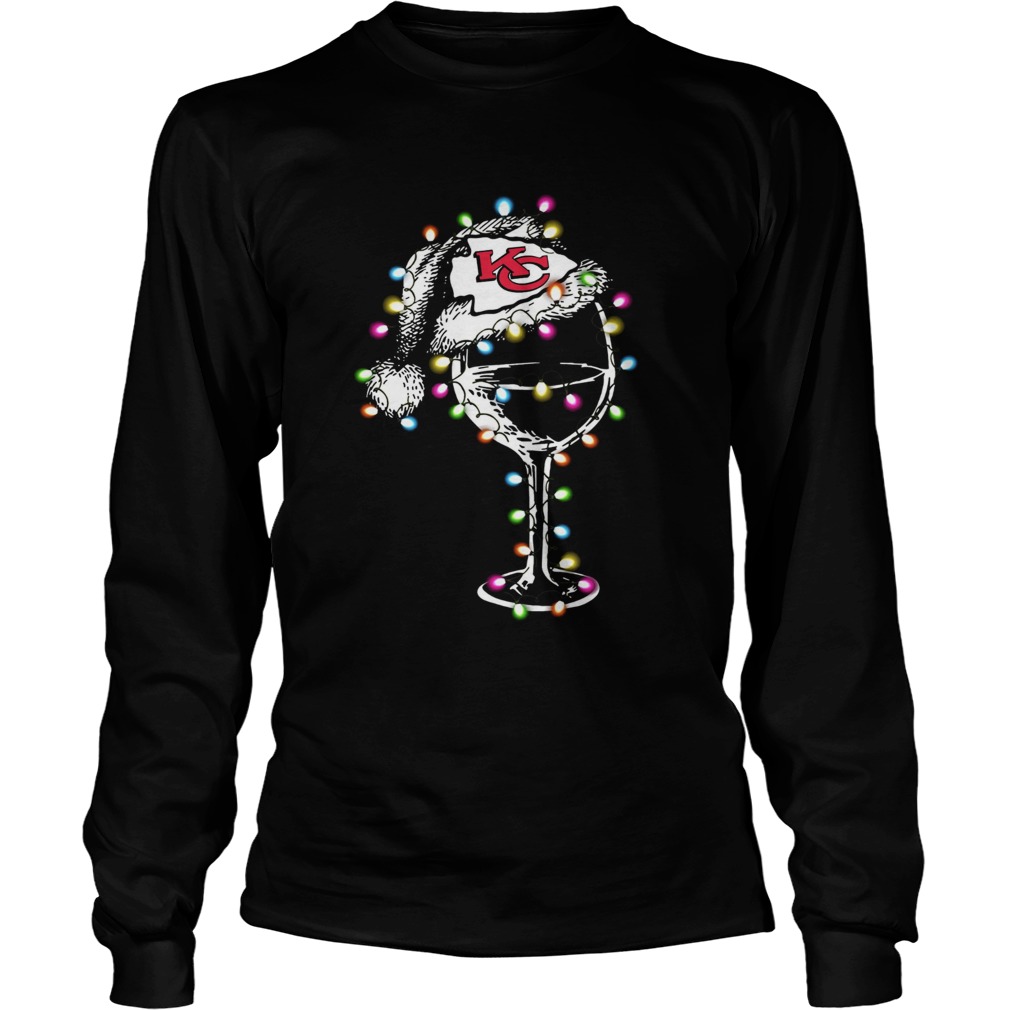 Kansas City Chiefs wine glass light christmas LongSleeve