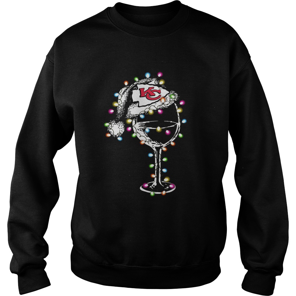 Kansas City Chiefs wine glass light christmas Sweatshirt