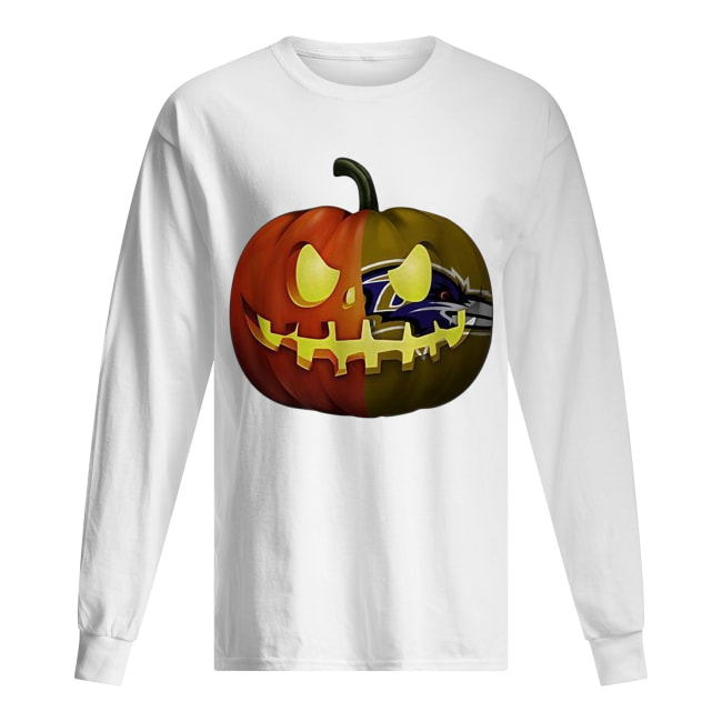 NFL Baltimore Ravens pumpkin Halloween Long Sleeved T-shirt