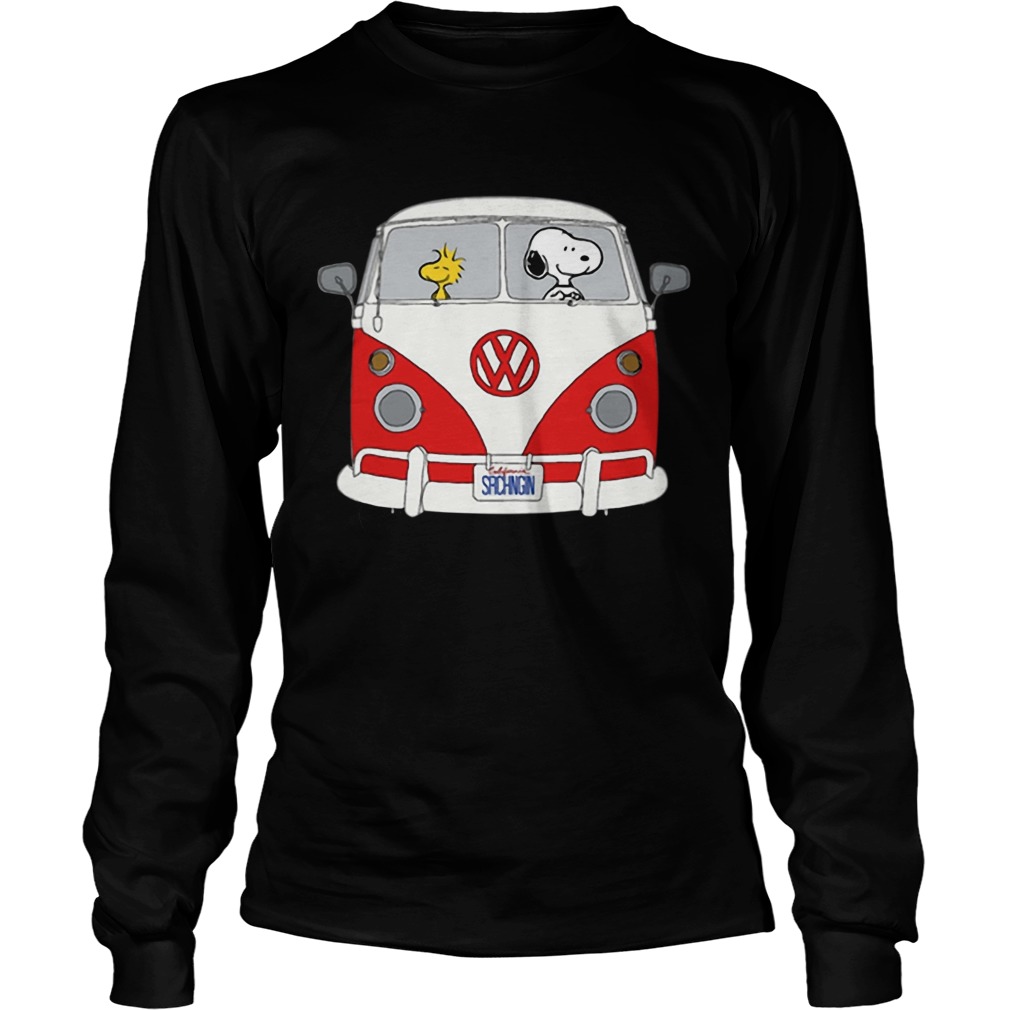 Official Snoopy and woodstock driving Hippie Volkswagen Beetle LongSleeve