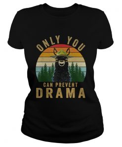 Only you can prevent drama Llama Camping Vintage funny gift TShirt Classic Ladies