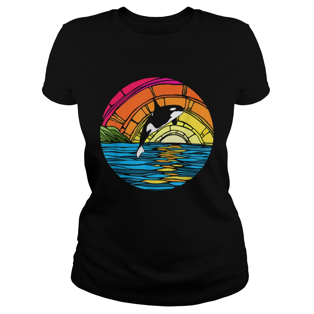 Orca Tees Killer Whale Stained Glass Classic Ladies
