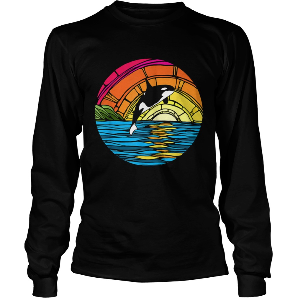 Orca Tees Killer Whale Stained Glass LongSleeve