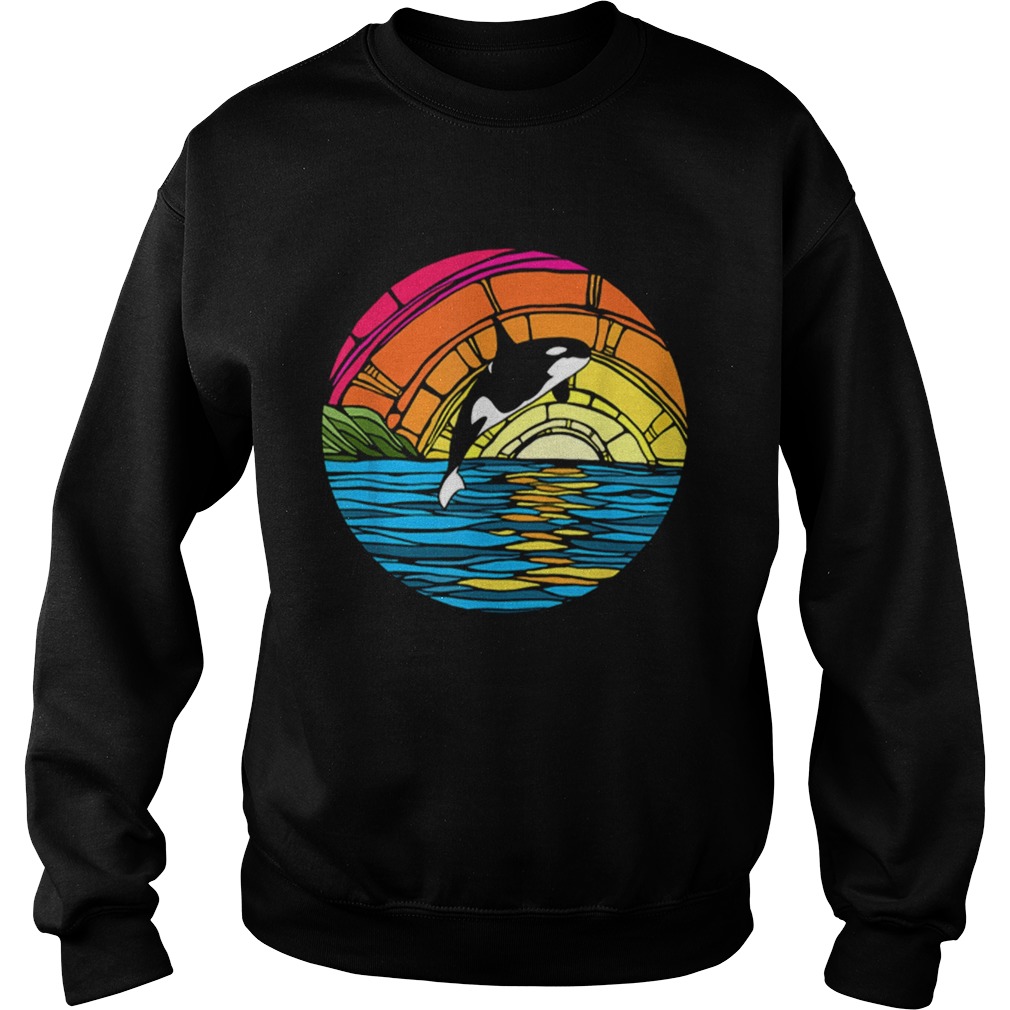 Orca Tees Killer Whale Stained Glass Sweatshirt