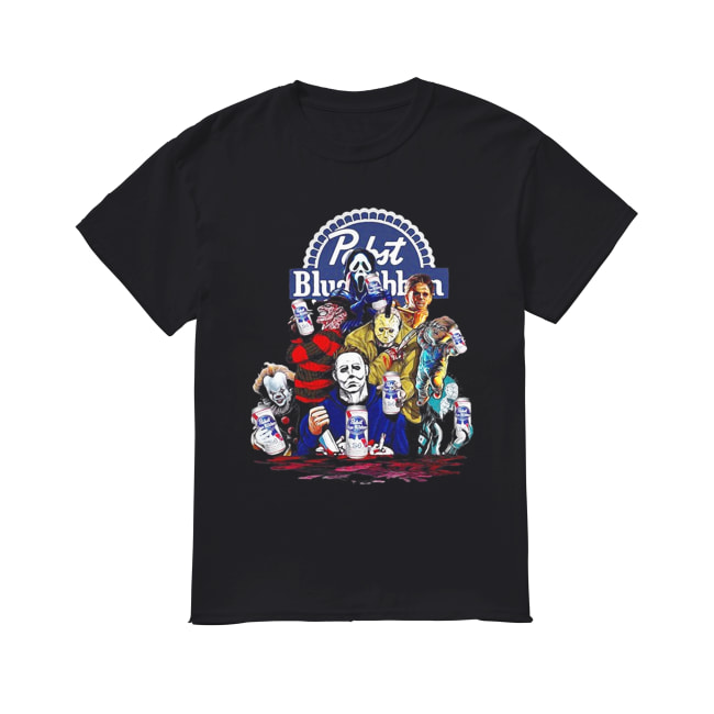 Pabst Blue Ribbon Horror characters Halloween shirt