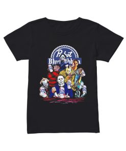 Pabst Blue Ribbon Horror characters Halloween  Classic Women's T-shirt