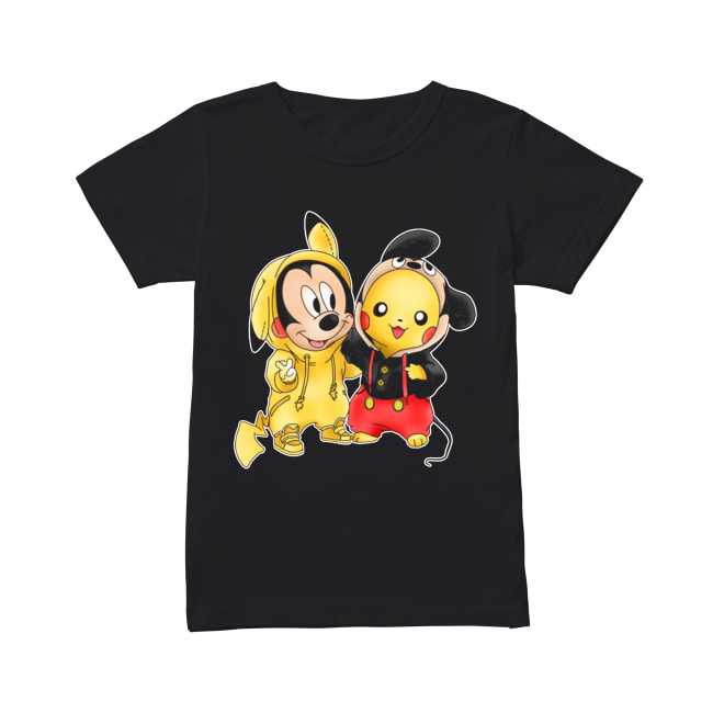 Pikachu Pokemon Mickey mouse crossover Classic Women's T-shirt